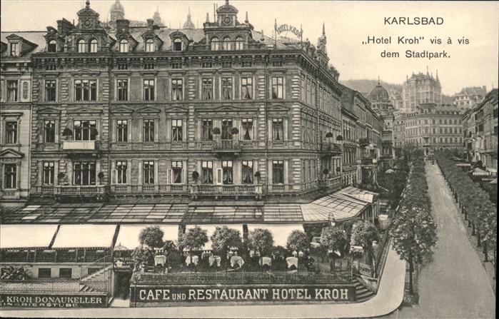 Karlsbad Eger Hotel Restaurant Kroh beim Stadtpark
