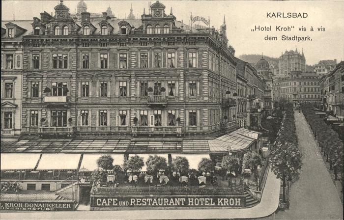 Karlsbad Eger Hotel Restaurant Kroh beim Stadtpark
