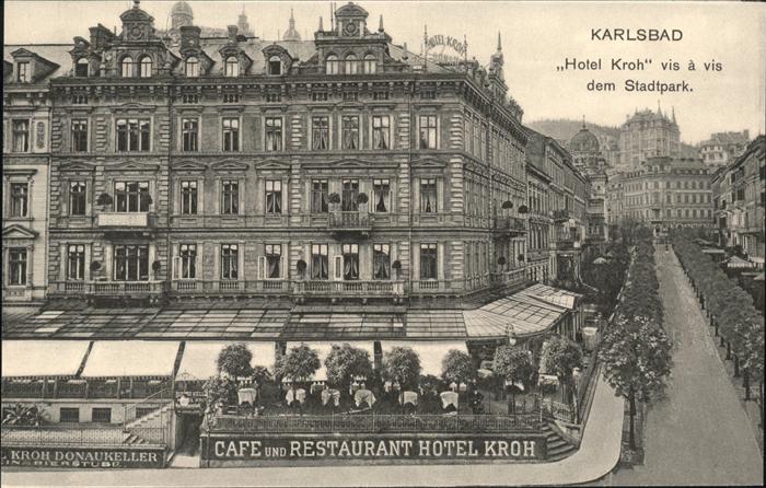 Karlsbad Eger Hotel Restaurant Kroh beim Stadtpark