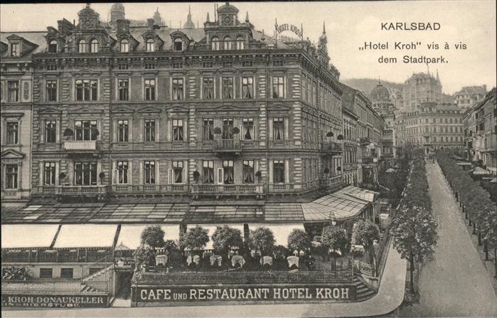 Karlsbad Eger Hotel Restaurant Kroh beim Stadtpark