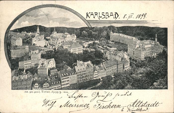 Karlsbad Eger Blick über die Stadt