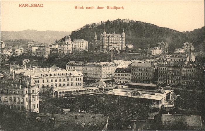 Karlsbad Eger Blick nach dem Stadtpark