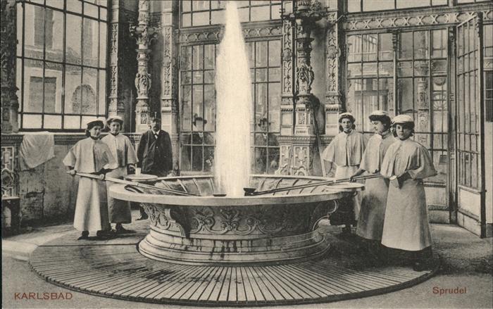 Karlsbad Eger Sprudel handkoloriert