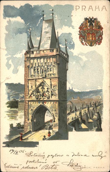 Prag Prahy Prague Altstädter Brückenturm Karlsdenkmal Mol