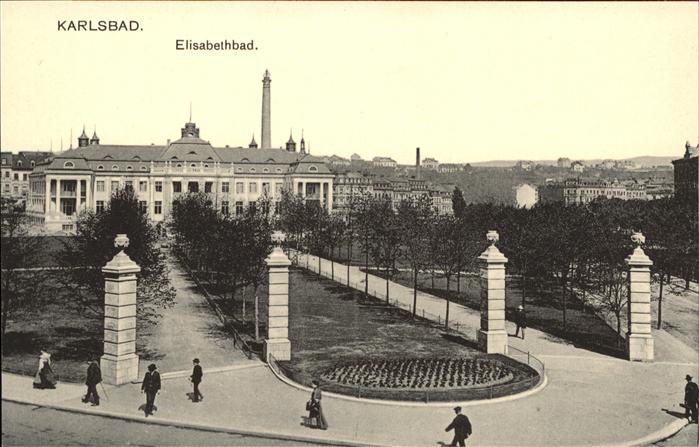 Karlsbad Eger Elisabethbad handkoloriert