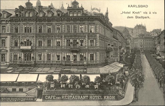 Karlsbad Eger Hotel Restaurant Kroh beim Stadtpark