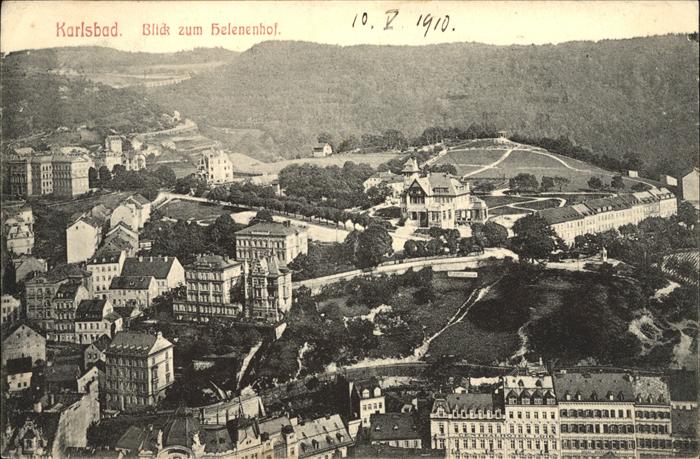 Karlsbad Eger Blick zum Helenenhof