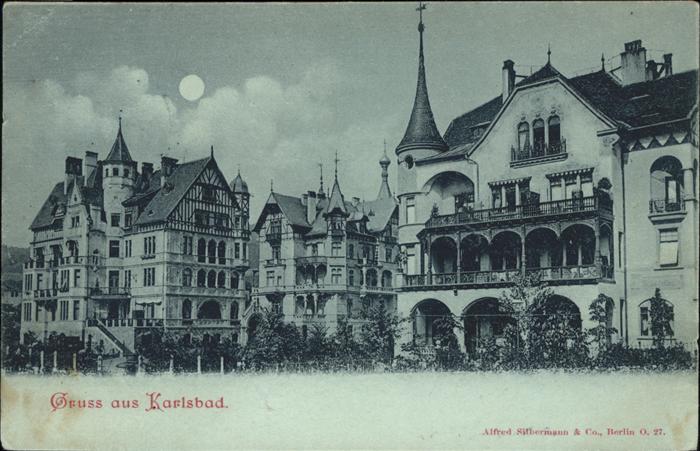 Karlsbad Eger Westend Villenkolonie im Mondschein