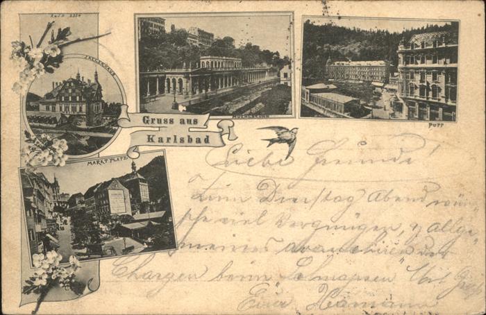 Karlsbad Eger Cafe Jägerhaus Marktplatz Stadtturm Müh