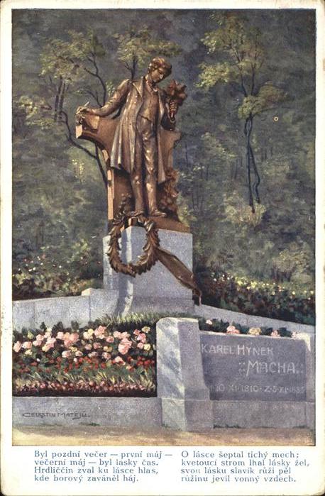 Prag Prahy Prague Pomnik K. H. Machy na Petrine Macha Den