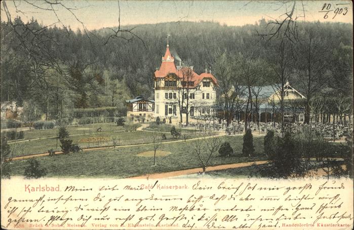 Karlsbad Eger Cafe Kaiserpark