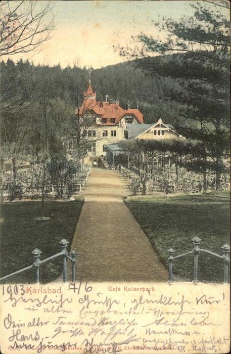 Karlsbad Eger Cafe Kaiserpark