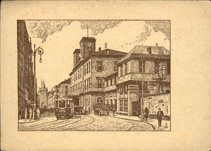 Prag Prahy Prague Strassenpartie Kleinseite Turm Künstler