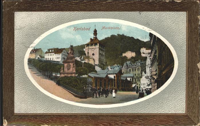 Karlsbad Eger Marktplatz Kolonnade Stadtturm