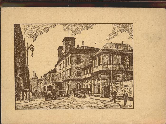 Prag Prahy Prague Strassenpartie Kleinseite Turm Künstler