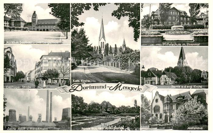 Mengede Kath. Kirche - Castroper Strasse - Amtshaus - Zeche Adolf v. Hansemann