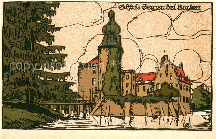 Borken Westfalen Schloss Bemen Kuenstler-Steinzeichnung