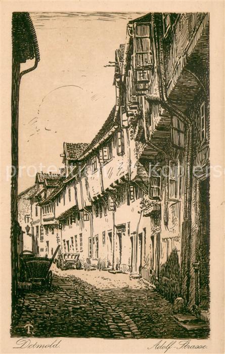 Detmold Adolf-Strasse Kuenstlerkarte