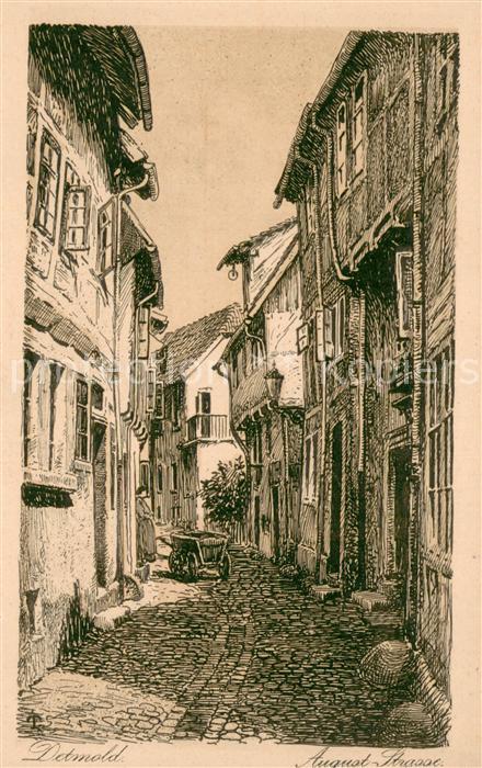 Detmold August-Strasse Kuenstlerkarte
