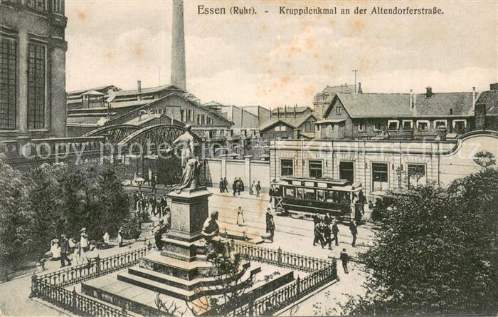 Essen  Ruhr Kruppdenkmal a. d. Altendorferstrasse Strassenbahn