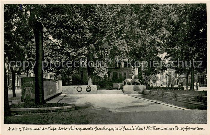 Mainz  Rhein Ehrenmal d. Infanterie-Leibregiments Grossherzogin Militaria