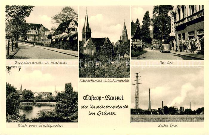 Castrop-Rauxel Lutherkirche u. St. Hambertus Zeche-Erin Stadtgarten Zeppelinstra