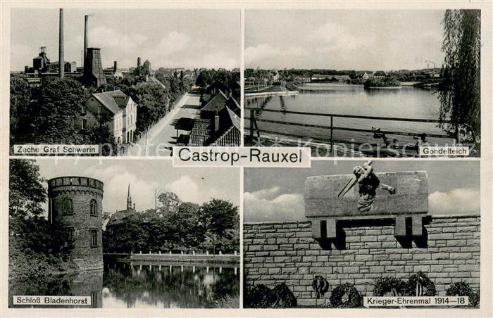 Castrop-Rauxel Zeche Graf Schwerin Gondelteich Krieger-Ehrenmal Schloss-Bladenho