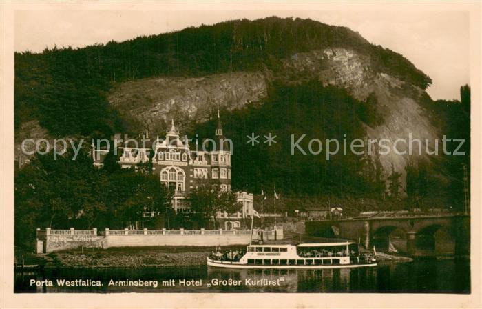 Porta Westfalica Arminsberg m. Hotel Grosser Kurfuerst