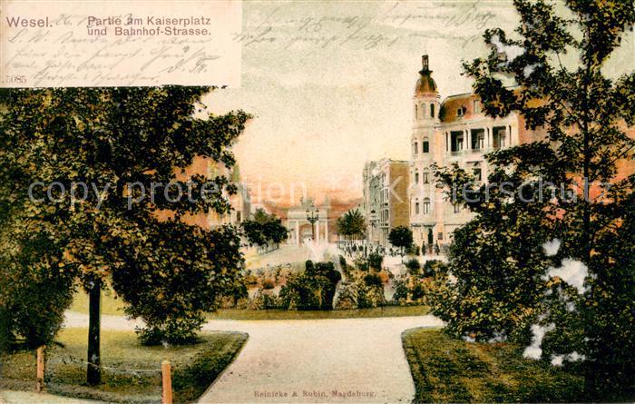 Wesel Rhein Partie am Kaiserplatz u. Bahnhof-Strasse