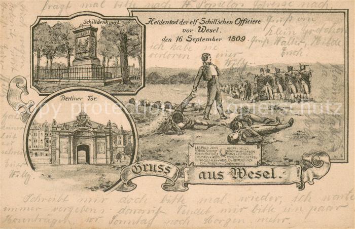 Wesel Rhein Heldentod d. elf Schillschen Offiziere Feldpost
