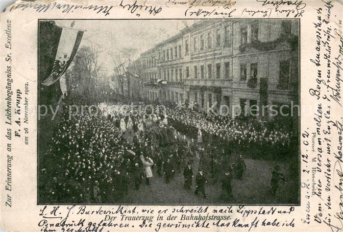 Essen  Ruhr Begraebnis Trauerzug F.A. Krupp