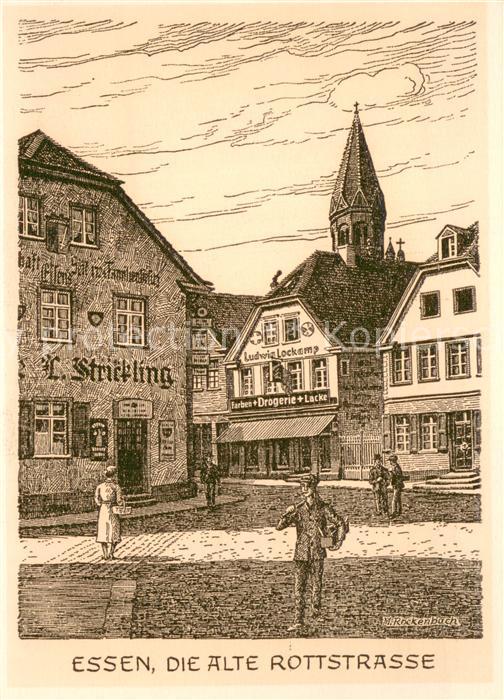 Essen  Ruhr Alte Rottstrasse Kuenstlerkarte M. Rockenbach