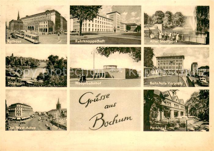 BOCHUM  CITY Hauptbahnhof Rathaus-Strassenbahn Stadtpark PArkhaus