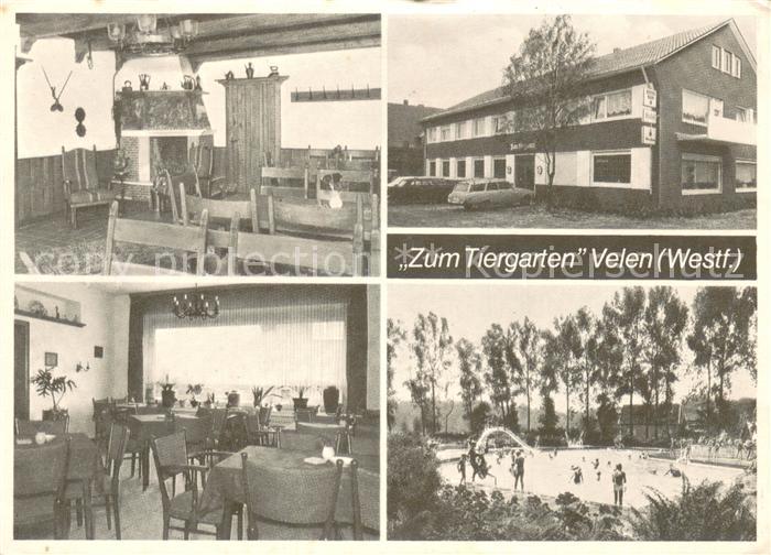 Velen Gasthof Zum Tiergarten Werbekarte