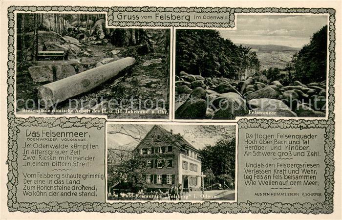 Felsberg Odenwald Felsenmeer Wald-Restaurant Felsburg
