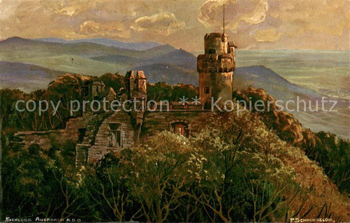Auerbach Bergstrasse Schloss Auerbach Kuenstlerkarte P. Schmiegelow