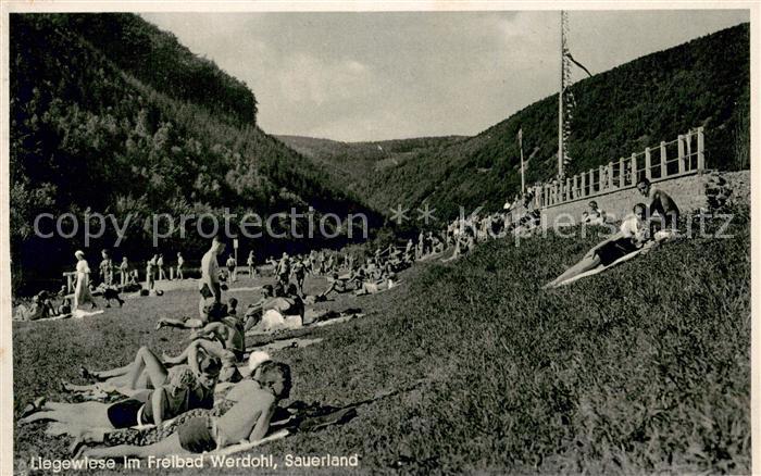 Werdohl Liegewiese im Freibad