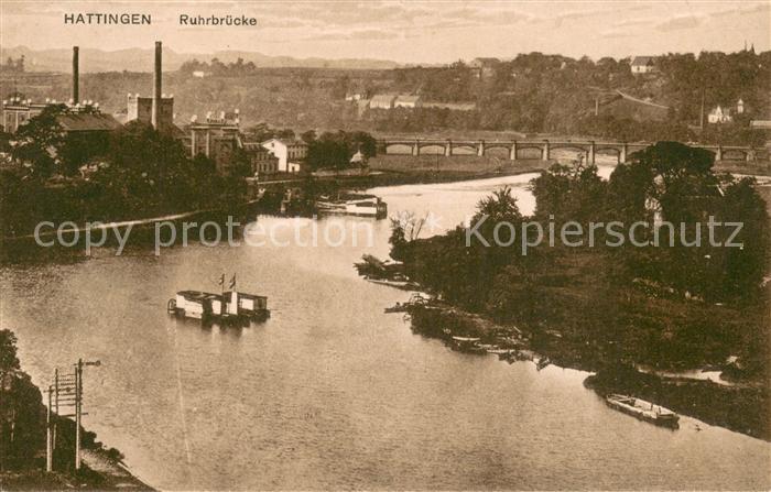 Hattingen Ruhr Ruhrbruecke Flussbadeanstalt