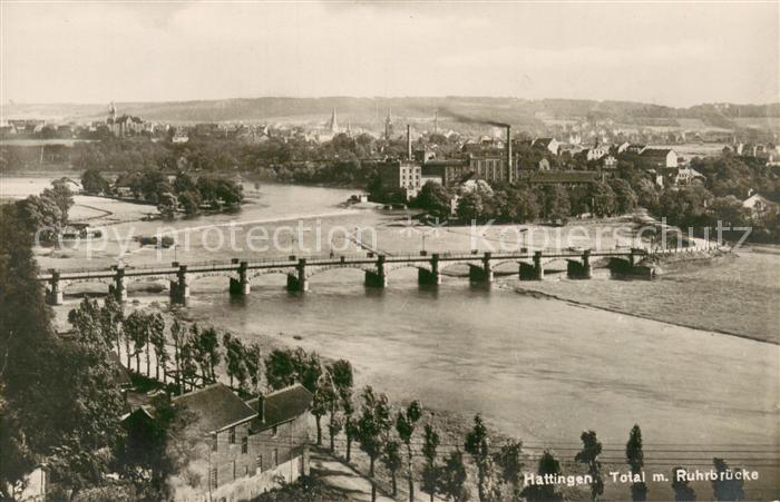 Hattingen Ruhr Totalansicht mit Ruhrbruecke