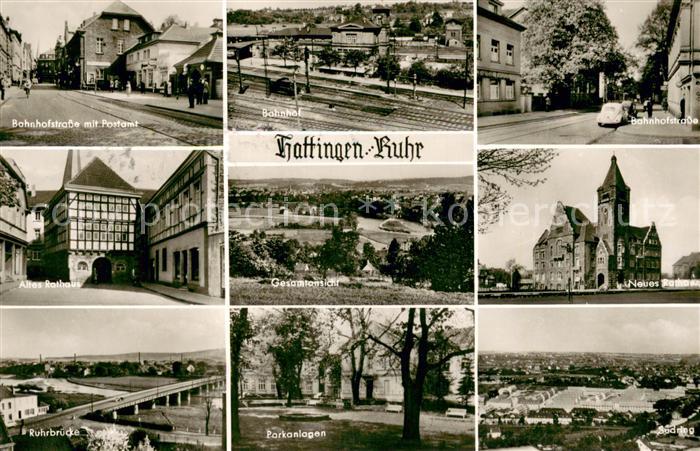 Hattingen Ruhr Bahnhof Rathaus Ruhrbruecke Parkanlagen Gesamt