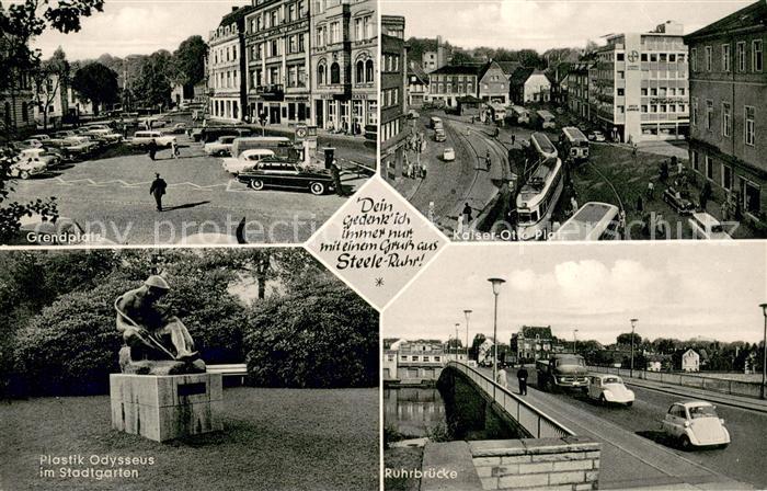 Steele Ruhr Grendplatz Kaiser-Otto-Platz Ruhrbruecke Plastik Odysseus im Stadtga