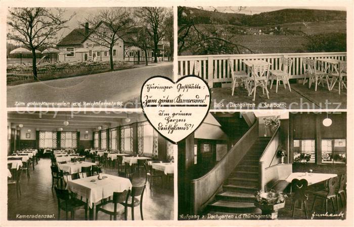 Blankenhain Thueringen Gaststaette Zum Guten Kameraden Innen- und Aussenansicht