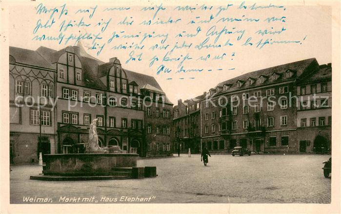 Weimar Thueringen Markt mir Haus Elephant