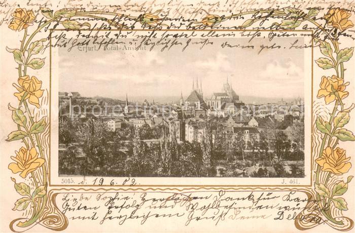 ERFURT  CITY Totalansicht Jugendstil-Typografie