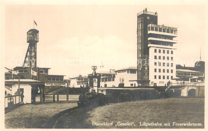 DuessELDORF  CITY Gesolei Liliputbahn mit Feuerwehrturm
