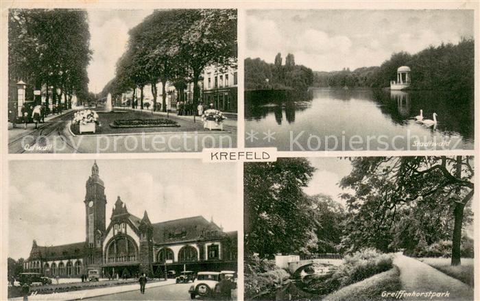 Krefeld Ostwall Stadtwald Greiffenhorstpark Hauptbahnhof