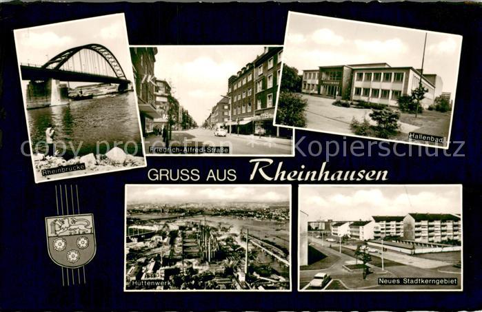 Rheinhausen Duisburg Rheinbruecke Hallenbad Friedrich-Alfred-Strasse Huettenwerk