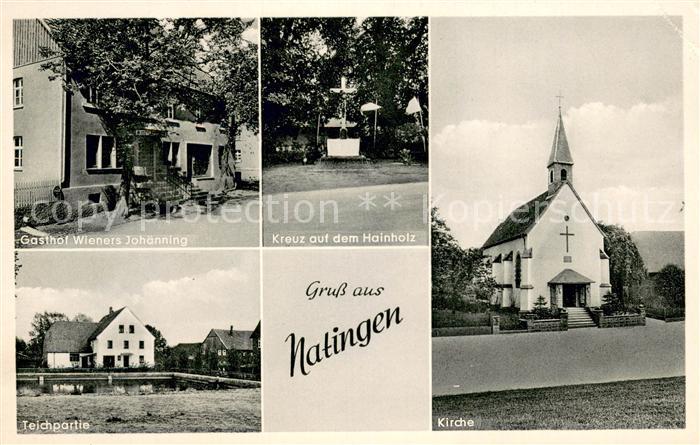 Borgentreich Gasthof Wieners Johaenning Kirche Teichpartie Kreuz auf dem Hainhol