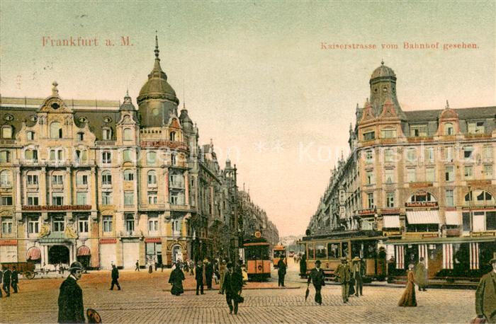 Frankfurt Main Kaiserstrasse mit Strassenbahn-Linie 10