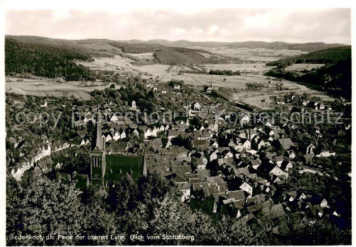 Gladenbach Lahn Hessen Totalansicht vom Schlossberg aus